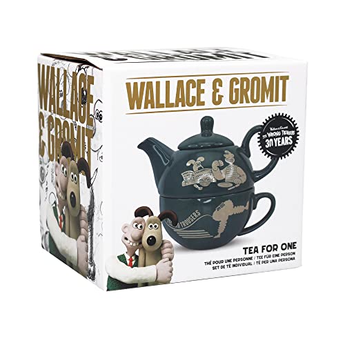 Wallace And Gromit Tea Pot and Cup for One - Tea Pot One - The Wrong Trousers - Teapot and Cup Set - Wallace And Gromit Gifts