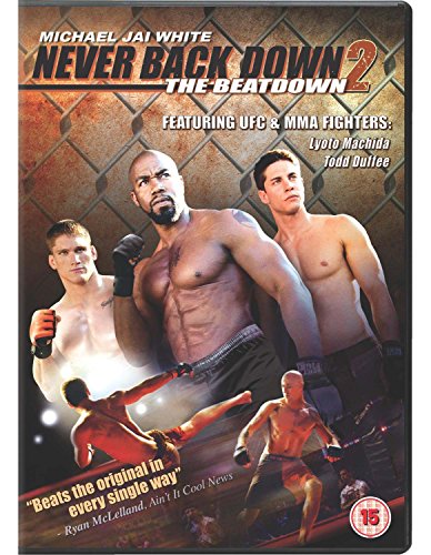 DVD cover for "Never Back Down 2" featuring mixed martial artists.