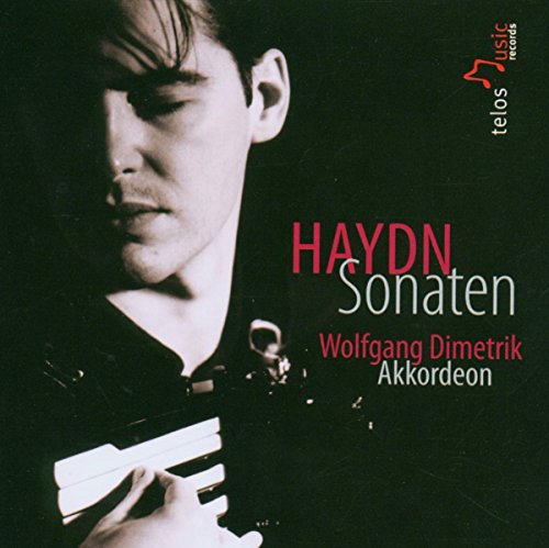 CD cover: portrait of a man with accordion, text “Haydn Sonaten”.