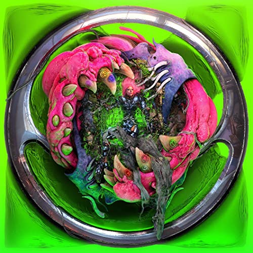 Lady Gaga’s “Dawn of Chromatica” CD cover: abstract, colorful, organic shapes.