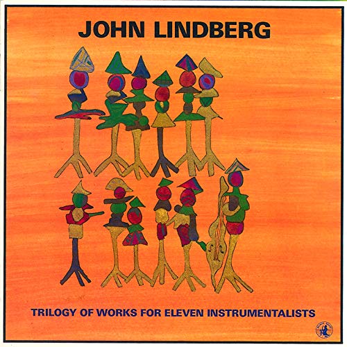 CD cover for John Lindberg’s “Trilogy Of Works,” featuring colorful figures.