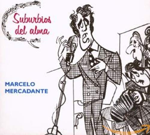 CD cover: Marcelo Mercadante singing into a microphone, cartoon style.