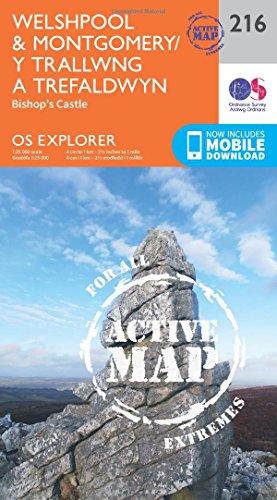 OS Explorer Map Active (216) Welshpool and Montgomery (OS Explorer Active Map)