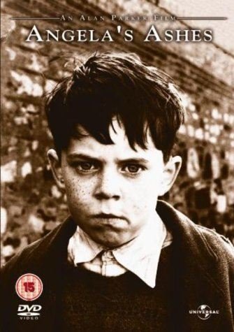 “Angela’s Ashes” DVD cover featuring a young boy’s sepia-toned portrait.