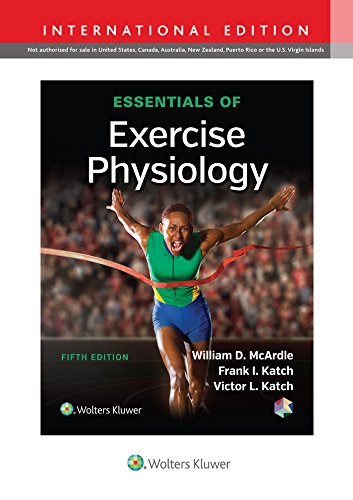 Textbook cover titled Essentials of Exercise Physiology featuring a runner crossing a finish line.
