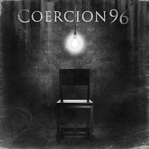 Black and white album cover with a chair under a single lightbulb.