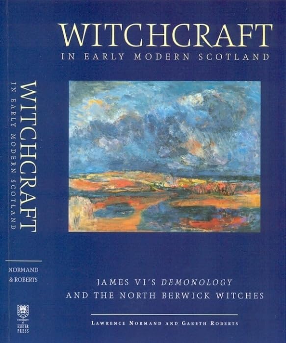 Book cover titled Witchcraft in Early Modern Scotland featuring an impressionistic landscape painting.