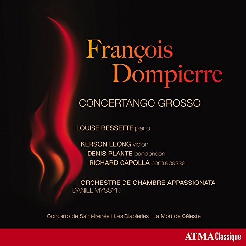 CD cover for "Concertango Grosso" by François Dompierre, featuring red abstract design.