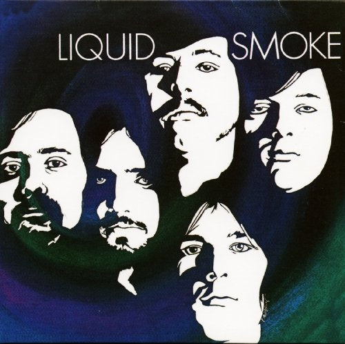 CD cover for Liquid Smoke featuring four white faces on a dark blue background.
