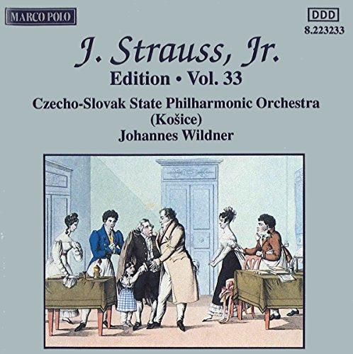 CD cover for J. Strauss Jr. Edition Vol. 33, with a painting.