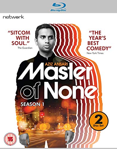 “Master of None” Season 1 Blu-ray cover with Aziz Ansari’s portrait.