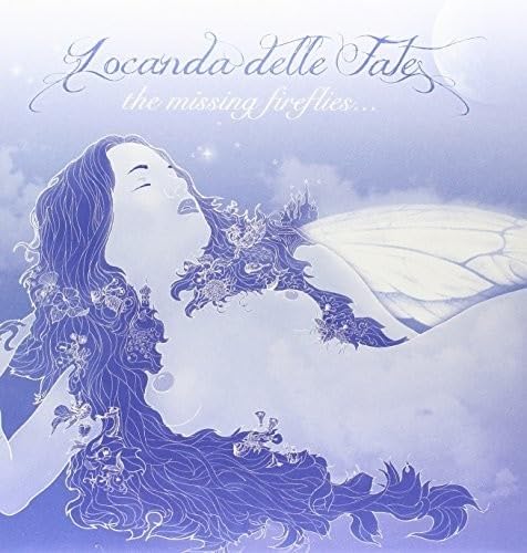 Blue toned album cover featuring a woman with butterfly wings and floral hair.