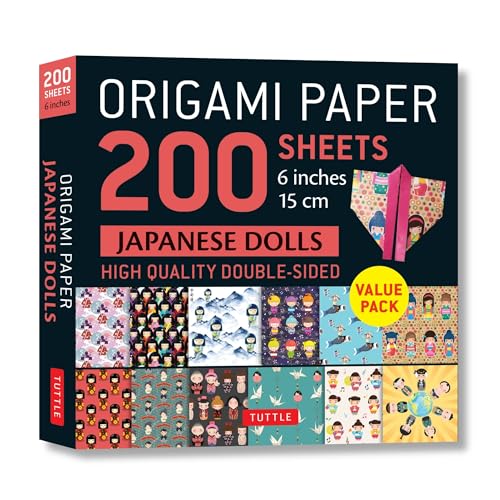 Origami Paper 200 sheets Japanese Dolls 6" (15 cm) : Tuttle Origami Paper: Double Sided Origami Sheets Printed with 12 Different Designs (Instructions for 6 Projects Included)