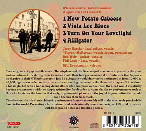 Grateful Dead - In Toronto. OKeefe Centre 1967 [CD]