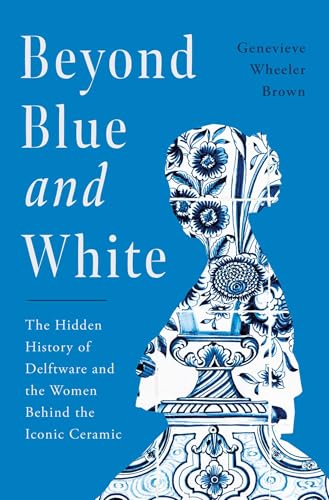 Book cover with blue background featuring a woman's silhouette filled with blue floral patterns.
