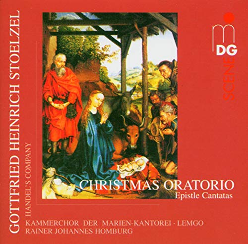 CD cover: Nativity scene painting with text “Christmas Oratorio”.