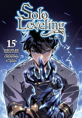 Solo Leveling, Vol. 15 cover: a determined man with glowing blue energy.