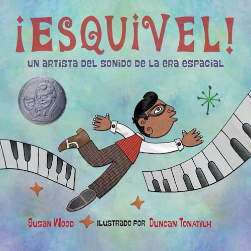 Book cover featuring a cartoon portrait of Esquivel and a piano.