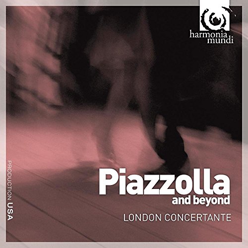 CD cover for Piazzolla & Beyond by London Concertante, with blurred portrait.