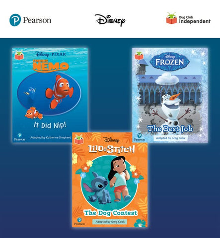 Pearson Bug Club Disney Reception Pack C, including decodable phonics readers for phases 2 and 3: Finding Nemo: It Did Nip!, Frozen: The Best Job, Lilo and Stitch: The Dog Contest