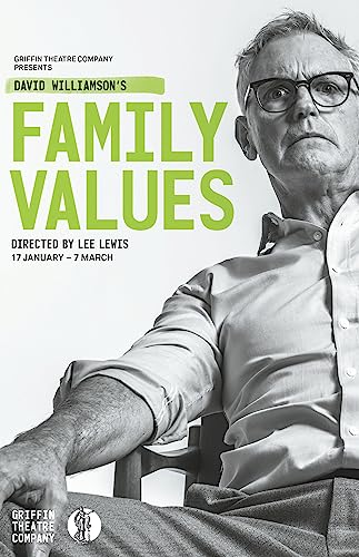 Black and white portrait of a man with “Family Values” text overlay.
