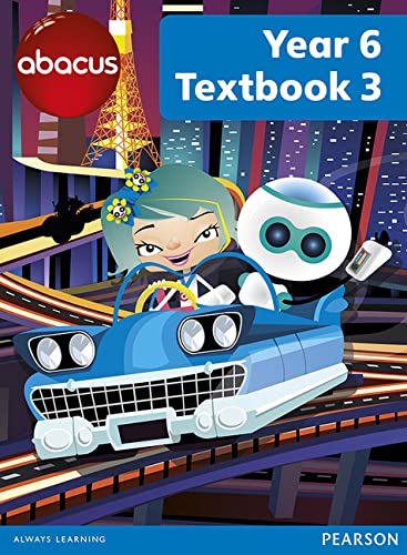 Year 6 Abacus textbook cover with cartoon girl driving a car.