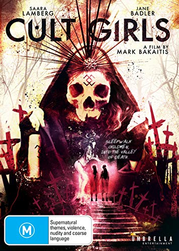 DVD cover for "Cult Girls" featuring a skull, crosses, and shadowy figures.