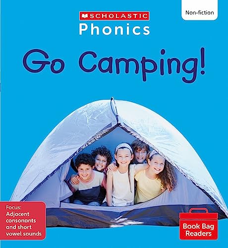 Book cover: children smiling inside a blue tent, “Go Camping!” title.