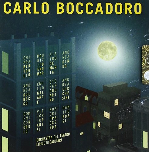 CD cover: stylized cityscape under a bright moon with text blocks.