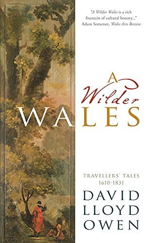 Book cover: “A Wilder Wales” with a landscape painting and red text.
