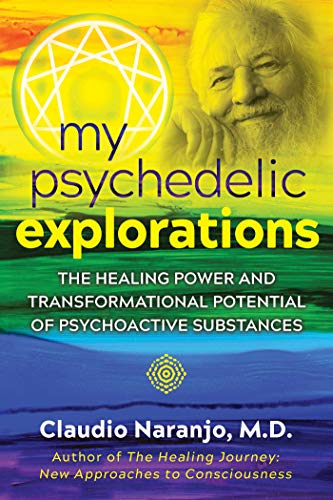 Book cover with a portrait of Claudio Naranjo and a colorful geometric design.