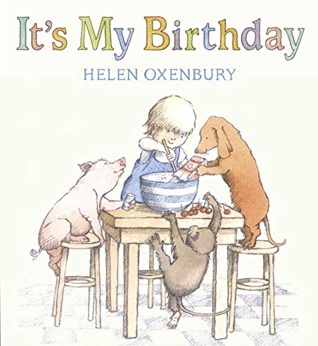 Colorful birthday card or gift with celebratory design and possibly a cake or balloons.
