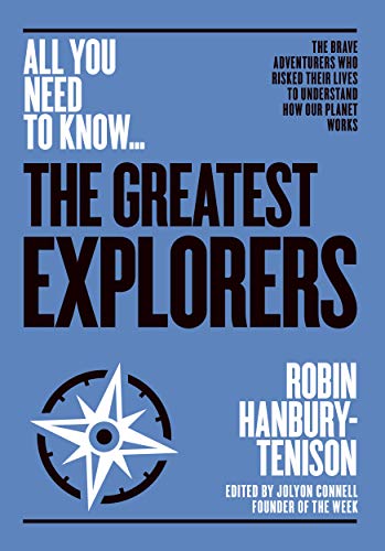 Book cover: "The Greatest Explorers" with a compass illustration.