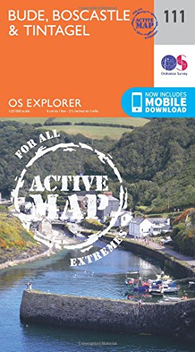 OS Explorer Map Active (111) Bude, Boscastle and Tintagel