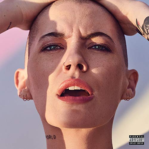 Bishop Briggs album cover: close-up of artist with short hair.