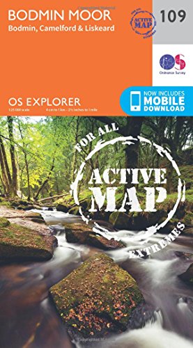 Bodmin Moor Map | Weatherproof | Bodmin, Camelford & Liskeard | Ordnance Survey | OS Explorer Active Map 109 | England | Walks | Hiking | Maps | Adventure