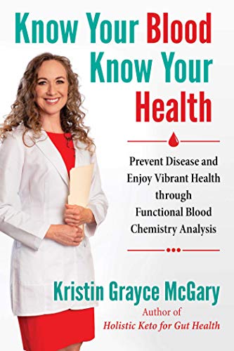 Book cover featuring a woman in a white coat, titled "Know Your Blood, Know Your Health".