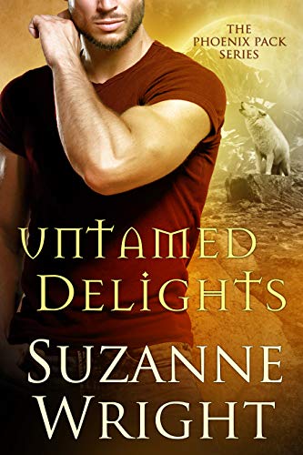 Book cover featuring a muscular man and a white wolf, golden tones.