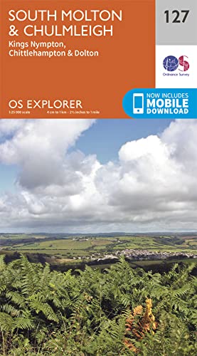 South Molton & Chulmleigh Map | Kings Nympton, Chittlehampton & Dolton | Ordnance Survey | OS Explorer Map 127| England | Walks | Hiking | Maps | Adventure