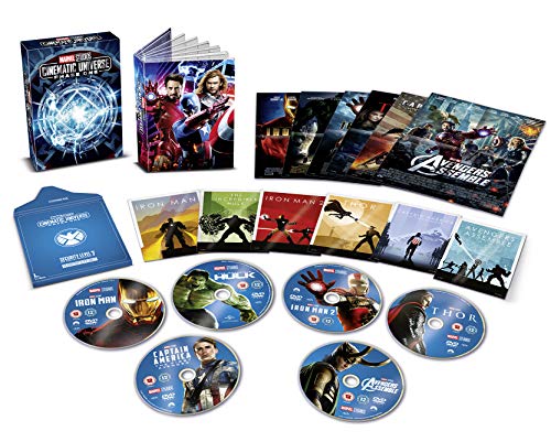 Marvel Cinematic Universe DVD box set with discs and case art.