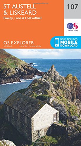 St Austell & Liskeard Map | Fowey, Looe & Lostwithiel | Ordnance Survey | OS Explorer Map 107 | England | Walks | Hiking | Maps | Adventure