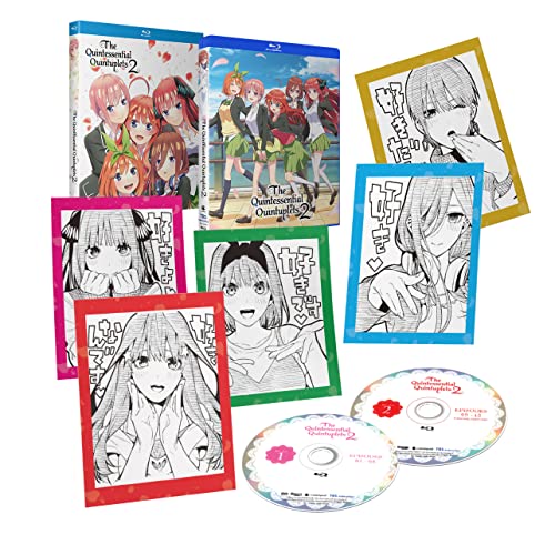 The Quintessential Quintuplets" Season 2 Blu-ray with character art and two discs.
