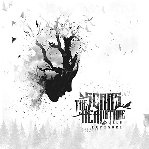 Black and white album cover with a tree and face silhouette.