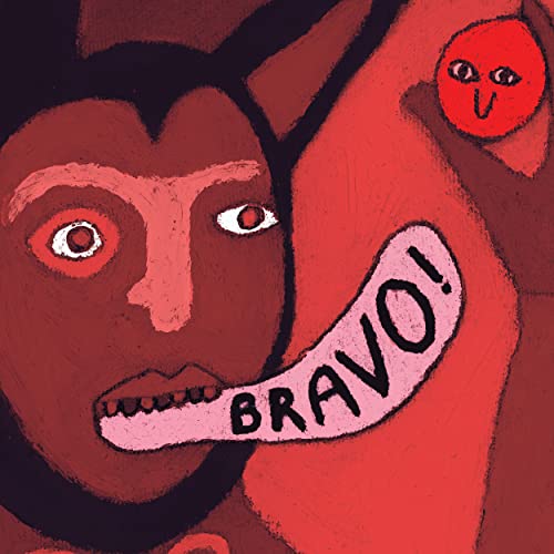 Close-up of illustrated face with open mouth shouting “BRAVO!” in a speech bubble.