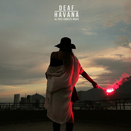 Album cover for Deaf Havana’s “All These Countless Nights,” person with flare.