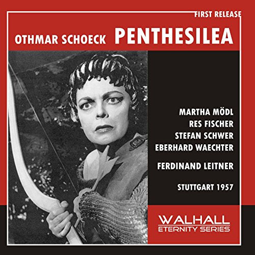 CD cover for Schoek's "Penthesilea" featuring Martha Mödl in costume.