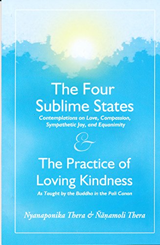 Book cover with blue sky, sun, and title “The Four Sublime States.”