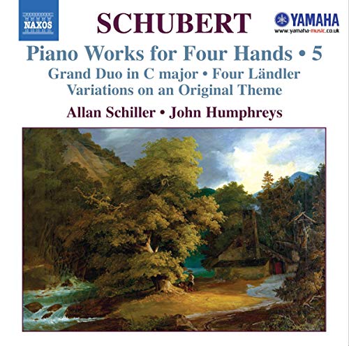 CD cover for Schubert’s piano works featuring a landscape painting.