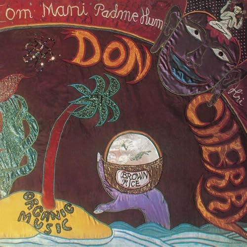 Album cover for Don Cherry’s “Brown Rice” featuring abstract, colorful artwork.