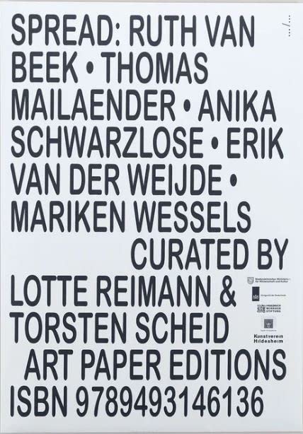 Spread: Ruth van Beek, Thomas Mailaender, Anika Schwarzlose, Erik van der Weijde, Mariken Wessels